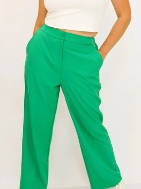 NWT 77 Park Green Stretch Straight Leg Pants Size 16